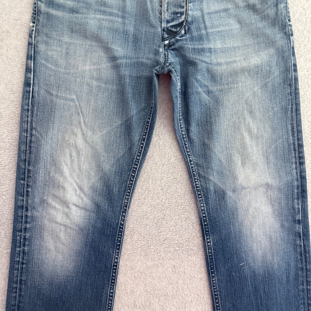 Diesel Larkee Mens 30x32 Regular Straight Jeans Blue Medium Wash 0088Z Stretch - Picture 4 of 12